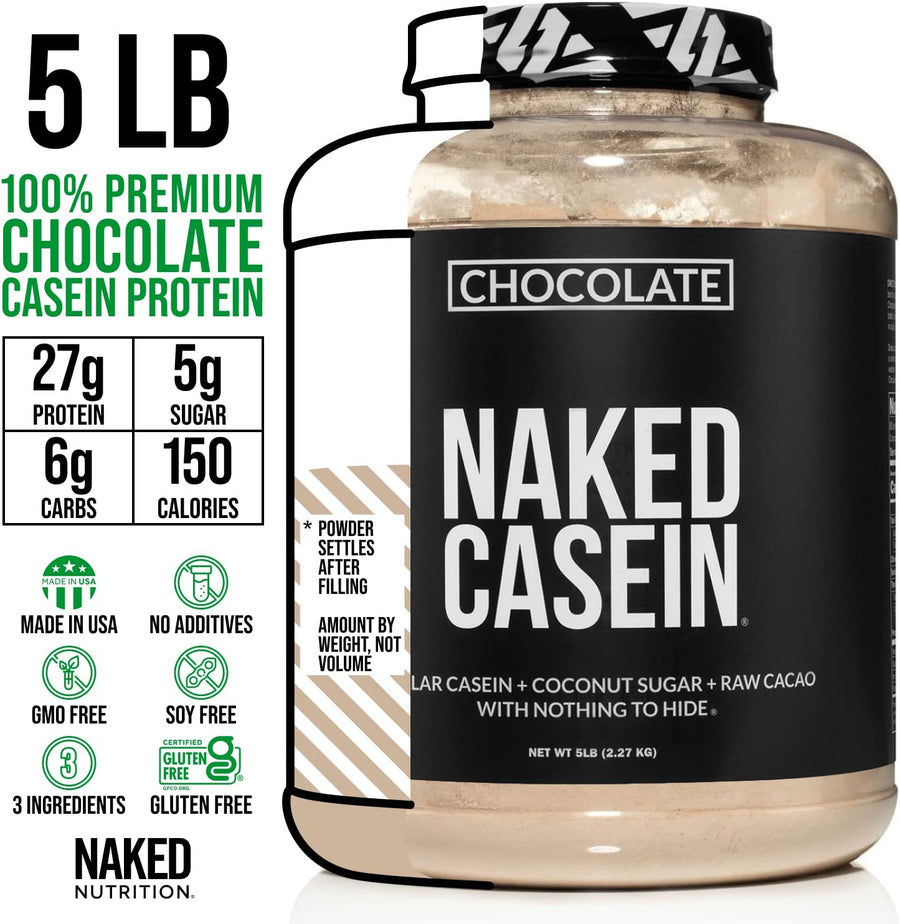 Chocolate Casein Protein Powder (5 LB) - Naked Nutrition