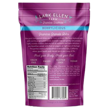 Lark Ellen Farm Organic Grain Free Granola Bites Gluten Free Berrylicious -- 8 oz - Pounds Transformation