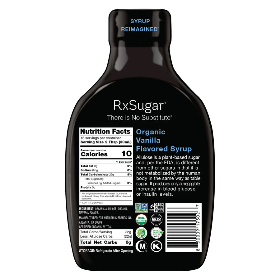 RxSugar Organic Vanilla Syrup