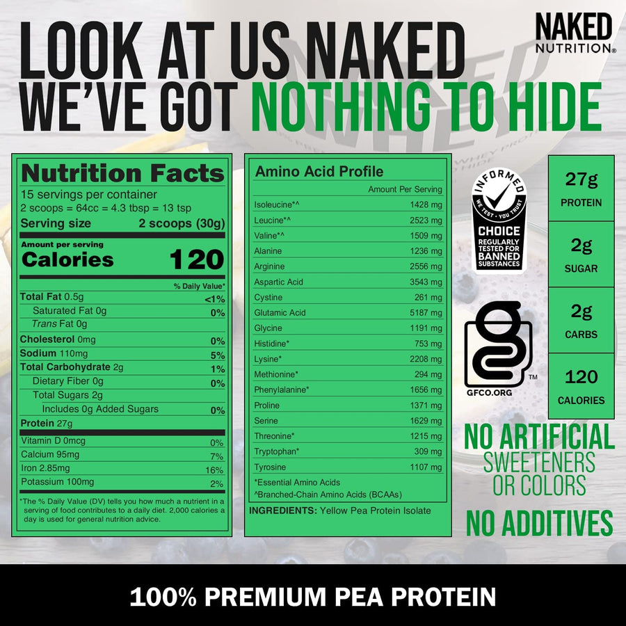 Pea Protein Powder (1 LB) - Naked Nutrition