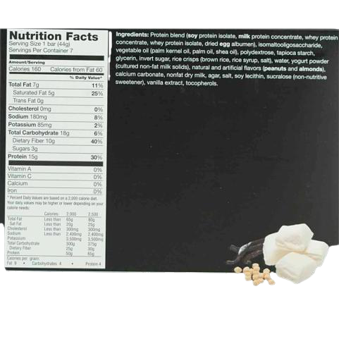 Pounds Fluffy Vanilla Crisp Very Low Carb Protein Bars - 7/box - Pounds Transformation